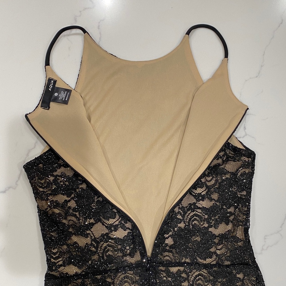 Aqua Sparkly Lace Bodycon Dress